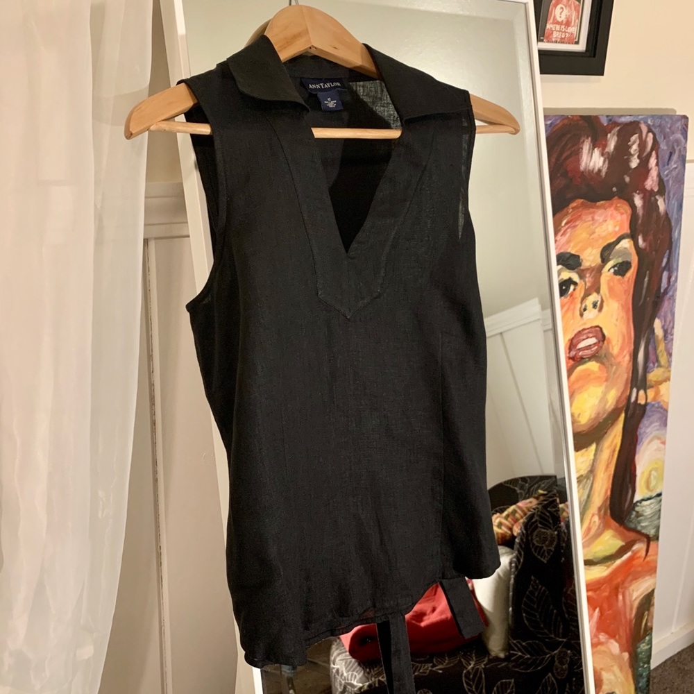 Ann Taylor Irish Linen Sleeveless Top